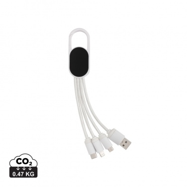 Logo trade advertising products image of: 4-in-1 cable with carabiner clip