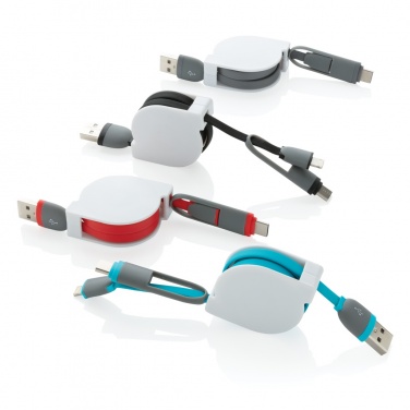 Logo trade promotional items picture of: 3-in-1 retractable cable