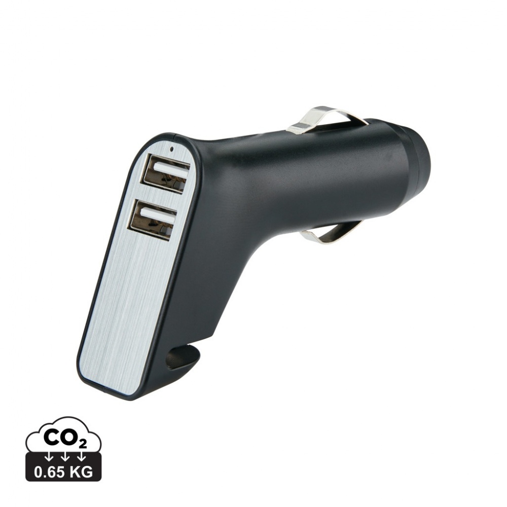 Logotrade promotional giveaway picture of: Dual port car charger with belt cutter and hammer