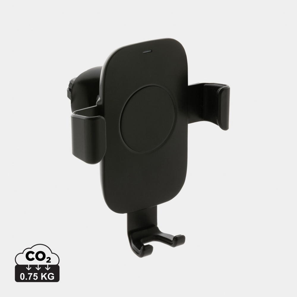 Logo trade business gift photo of: RCS recycled plastic 10W wireless charging car holder