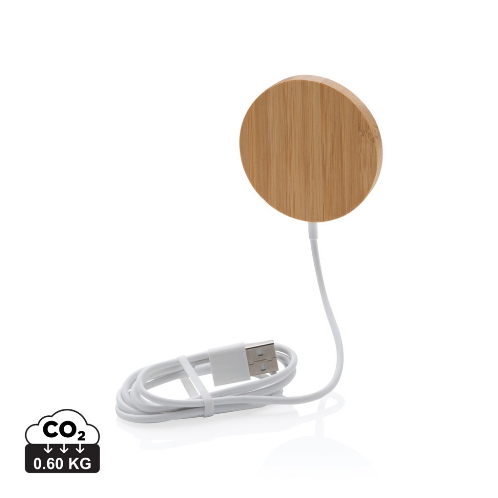 Logotrade promotional giveaway image of: 10W bamboo magnetic wireless charger