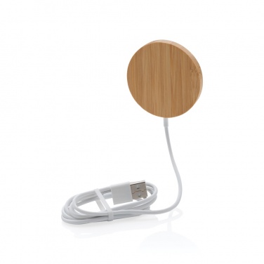 Logotrade corporate gift picture of: 10W bamboo magnetic wireless charger