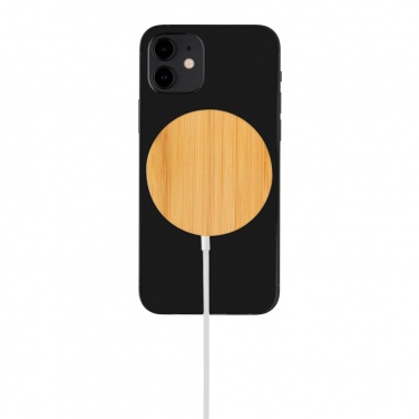 Logotrade promotional gift picture of: 10W bamboo magnetic wireless charger