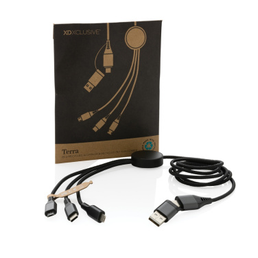 Logo trade promotional items image of: Terra RCS recycled aluminium 120cm 6-in-1 cable