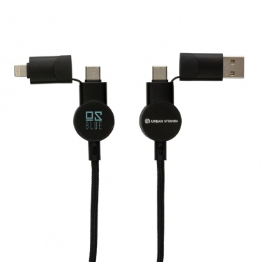 Logo trade business gifts image of: Oakland RCS recycled plastic 6-in-1 fast charging 45W cable