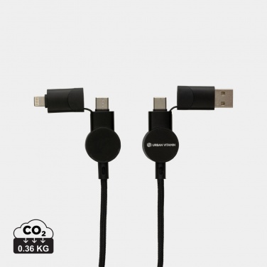 Logotrade corporate gift image of: Oakland RCS recycled plastic 6-in-1 fast charging 45W cable