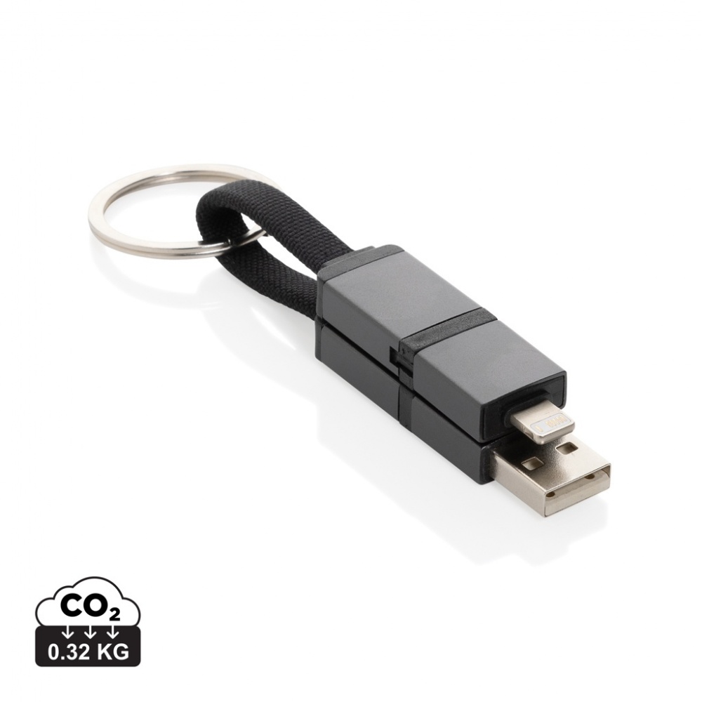 Logotrade promotional merchandise picture of: Terra recycled aluminum 4 in 1 60W fast charging cable