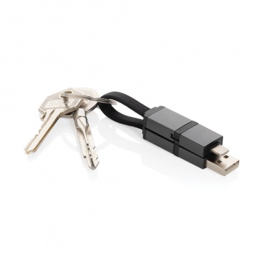 Logo trade promotional item photo of: Terra recycled aluminum 4 in 1 60W fast charging cable