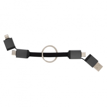 Logo trade promotional merchandise image of: Terra recycled aluminum 4 in 1 60W fast charging cable