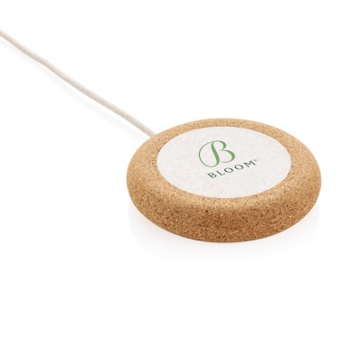 Logo trade promotional merchandise image of: Cork and Wheat 5W wireless charger