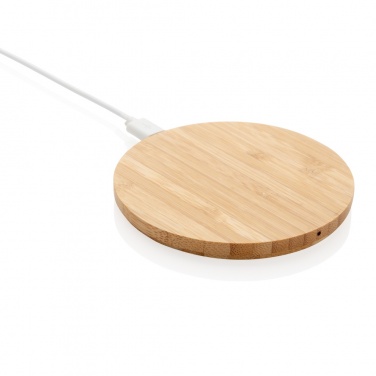 Logotrade corporate gifts photo of: Bamboo 5W round wireless charger