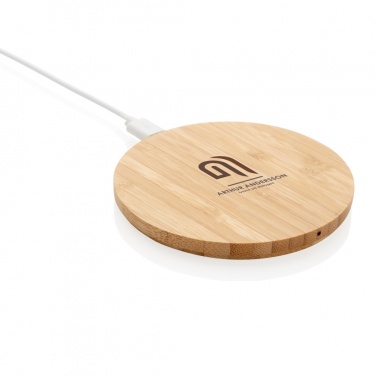 Logotrade corporate gifts photo of: Bamboo 5W round wireless charger