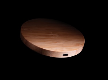 Logotrade promotional gift picture of: Bamboo 5W round wireless charger