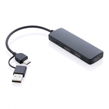 Logo trade business gift photo of: RCS recycled plastic USB hub with dual input