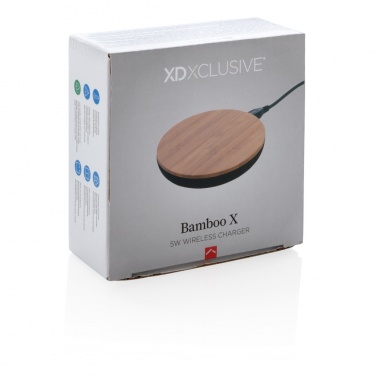 Logo trade corporate gifts image of: Bamboo X 5W wireless charger