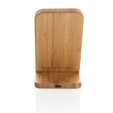 Logotrade promotional gift picture of: Bamboo 5W wireless charging stand