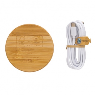 Logotrade advertising product image of: Bamboo 15W wireless charger