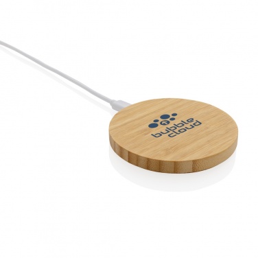 Logo trade advertising products image of: Bamboo 15W wireless charger