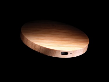 Logotrade promotional merchandise image of: Bamboo 15W wireless charger