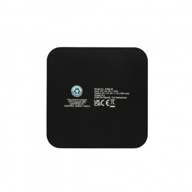 Logotrade promotional product picture of: RCS recycled plastic 10W Wireless charger with USB Ports