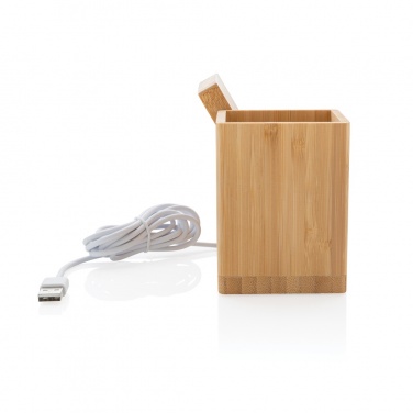 Logo trade promotional gift photo of: Calgary bamboo 10W wireless charger