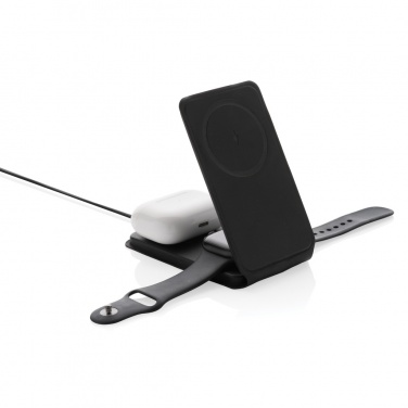 Logo trade corporate gifts image of: Swiss Peak RCS rPU 15W  3-in-1 magnetic wireless charger