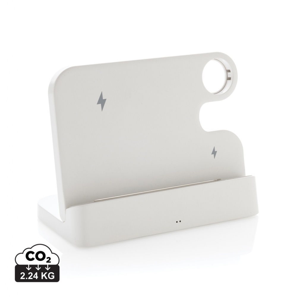 Logo trade promotional giveaways image of: Joltz RCS recycled plastic dual 15W charger with iWatch slot