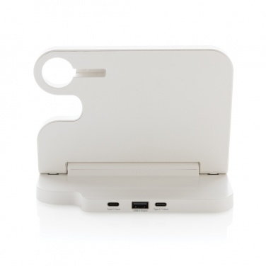 Logotrade corporate gift image of: Joltz RCS recycled plastic dual 15W charger with iWatch slot