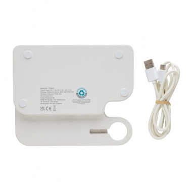 Logotrade promotional merchandise picture of: Joltz RCS recycled plastic dual 15W charger with iWatch slot