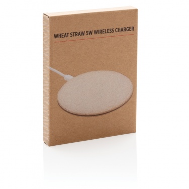 Logo trade business gift photo of: 5W Wheat straw wireless charger