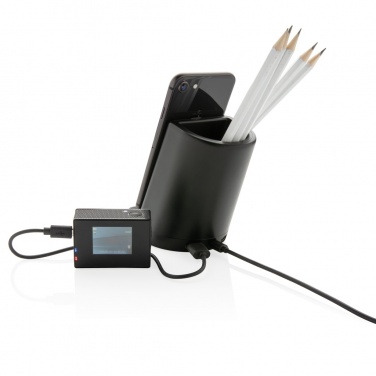 Logo trade business gift photo of: Light up logo 5W wireless charging pen holder