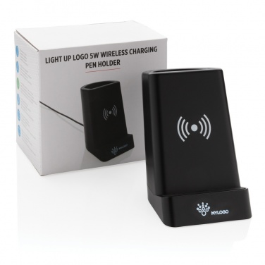 Logo trade promotional items picture of: Light up logo 5W wireless charging pen holder