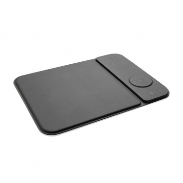 Logotrade promotional merchandise picture of: Swiss peak RCS recycled PU 15W 3 in 1 charging mousepad