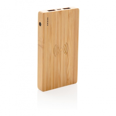 Logotrade promotional gift image of: Bamboo 4.000 mAh wireless 5W Powerbank