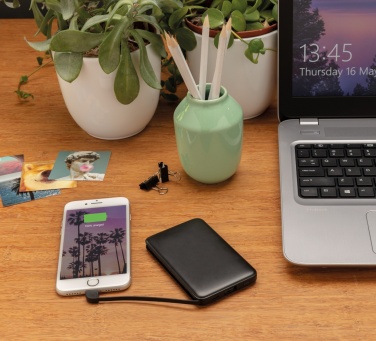 Logo trade corporate gift photo of: 5.000 mAh Pocket Powerbank with integrated cables