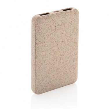 Logotrade promotional items photo of: Wheat Straw 5.000 mAh Pocket Powerbank