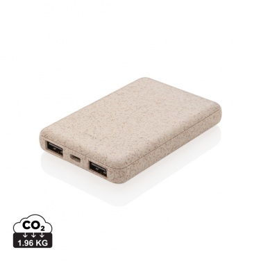 Logotrade promotional giveaway image of: Wheat Straw 5.000 mAh Pocket Powerbank