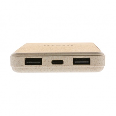 Logo trade advertising product photo of: Cork and Wheat Straw 8.000 mAh 5W wireless powerbank