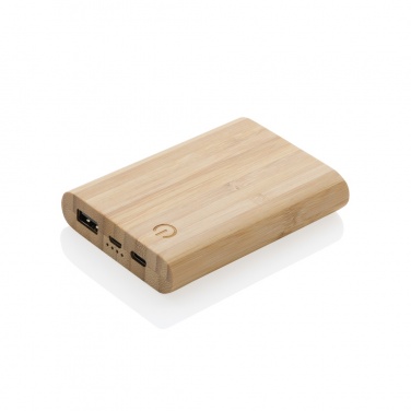 Logo trade promotional merchandise photo of: Bamboo 5.000 mAh powerbank