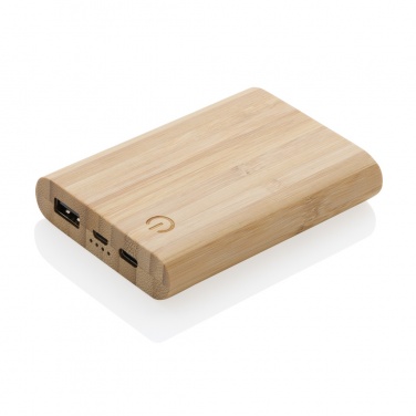 Logo trade promotional giveaways picture of: Bamboo 5.000 mAh powerbank