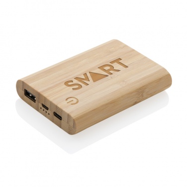 Logotrade promotional product picture of: Bamboo 5.000 mAh powerbank