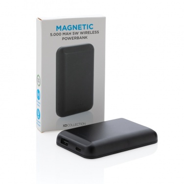 Logo trade promotional merchandise picture of: Magnetic 5.000 mAh 5W wireless powerbank