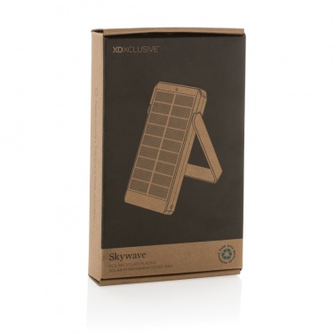 Logo trade promotional item photo of: Skywave RCS recycled plastic solar powerbank 10000 mAh