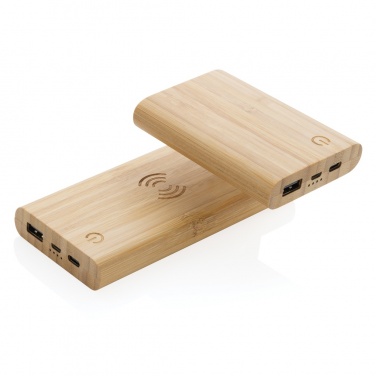 Logotrade corporate gifts photo of: Bamboo 8.000 mAh 5W wireless powerbank