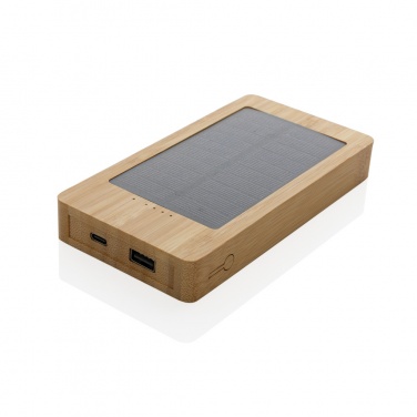 Logo trade promotional giveaway photo of: Sunwick 10.000 mAh Bamboo solar powerbank