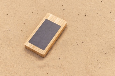 Logo trade promotional gift photo of: Sunwick 10.000 mAh Bamboo solar powerbank