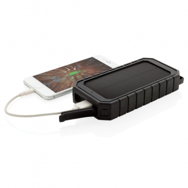 Logotrade corporate gift picture of: RCS recycled plastic Solar powerbank with 10W Wireless