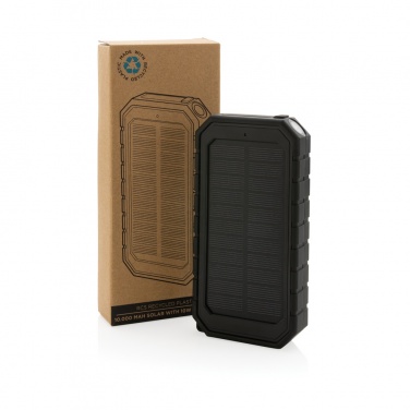 Logo trade promotional items picture of: RCS recycled plastic Solar powerbank with 10W Wireless