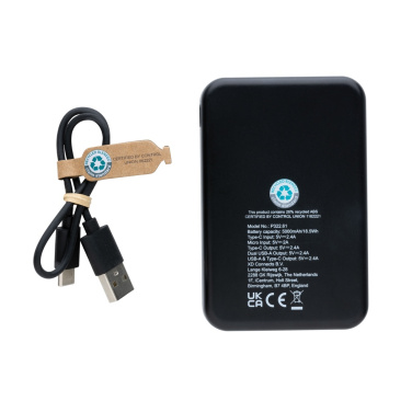 Logo trade promotional gifts image of: RCS recycled plastic 5.000 mAh powerbank