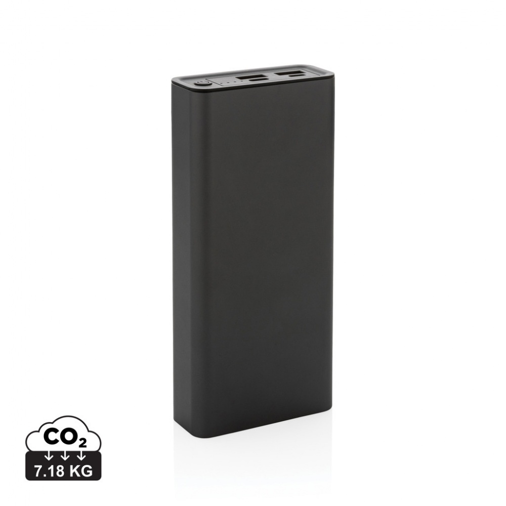 Logo trade business gifts image of: Terra RCS recycled 20W aluminium powerbank 20.000 mAh